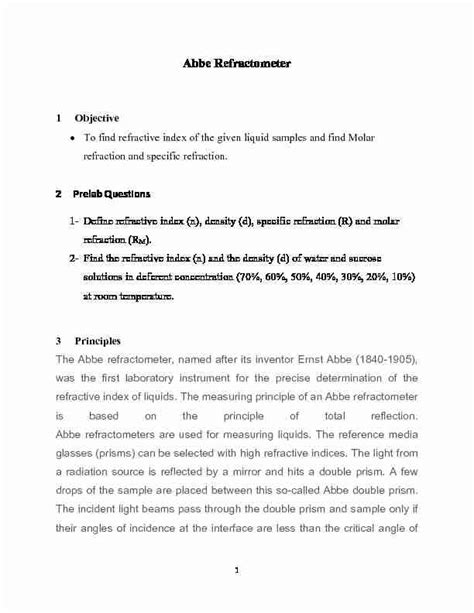 refractometer experiment pdf|abbe refractometer pdf.